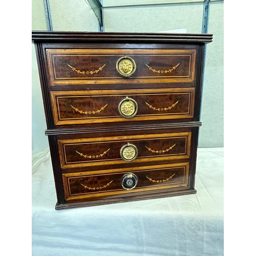 169 - MAHOGANY INLAID SMALL 4 DRAWER CHEST 13