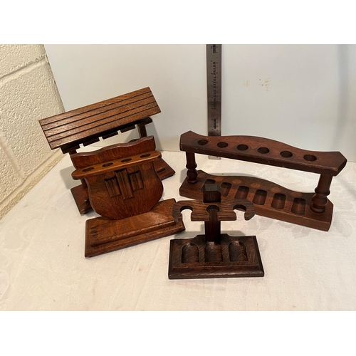 204 - 4 WOODEN PIPE RACKS