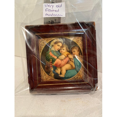 299 - VERY OLD FRAMED MADONNA