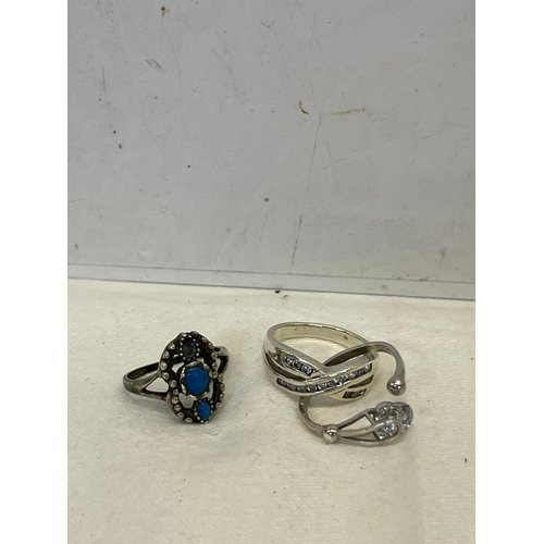 327 - 3 SILVER LADIES RINGS