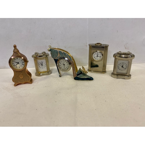 351 - 5 MINITURE CLOCKS