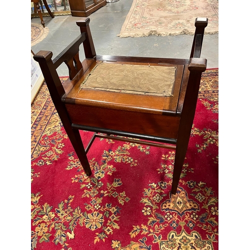 149 - MAHOGANY PIANO STOOL WITH LIFT UP SEAT