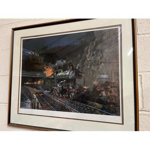 151 - LARGE F/G PRINT OF TRAIN TERENCE CUNEO 1975