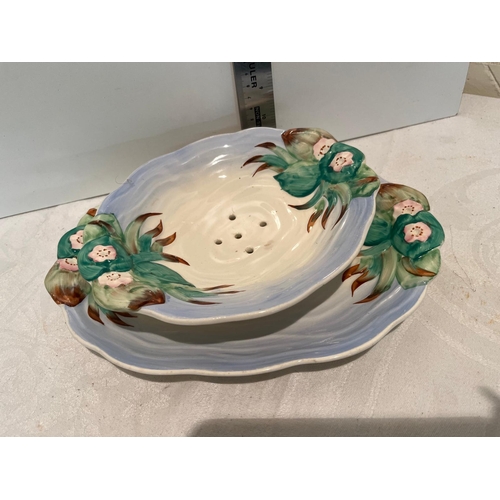 261 - CLARICE CLIFF STRAINER PLATE