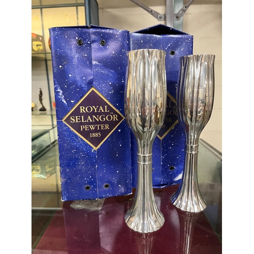 273 - PAIR BOXED ROYAL SELANGOR PEWTER GOBLETS