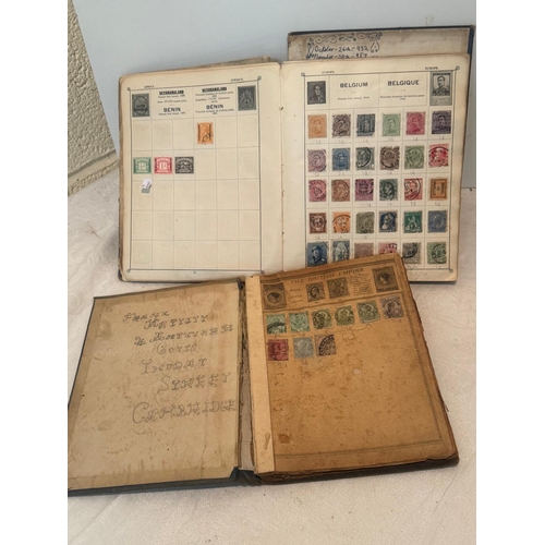 316 - 2 EARLY SCRUFFY STAMP ALBUMS