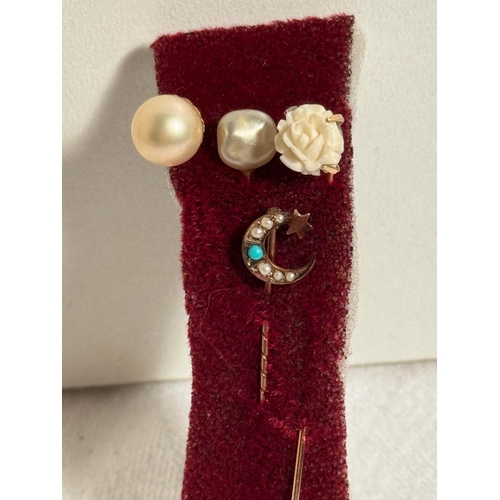 335 - 4 GOLD STICKPINS