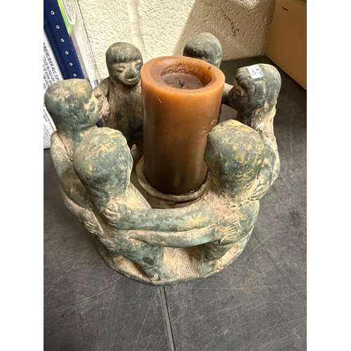 15 - LARGE FIGURAL POTTERY CANDLESTICK