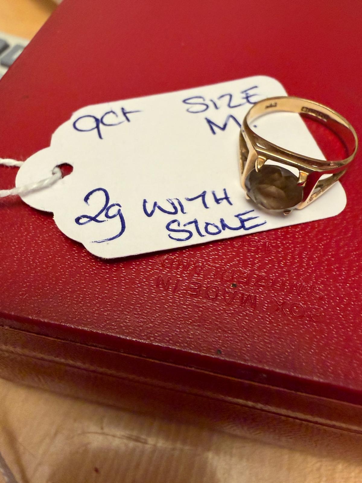9CT RING SIZE M 2G