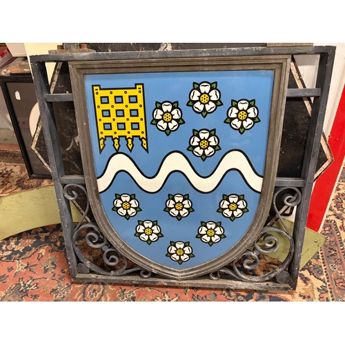 239 - VINTAGE ENAMEL SIGN FEATURING THE COAT OF ARMS FOR WESTMINSTER BANK C1920S