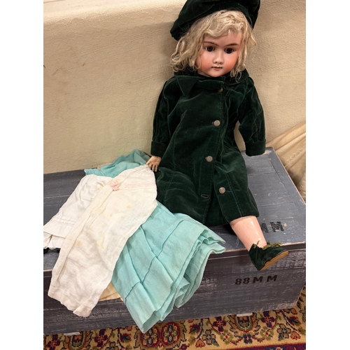 244 - GERMAN MAX HANDWERCK DOLL WITH DRESSES NEEDS TLC