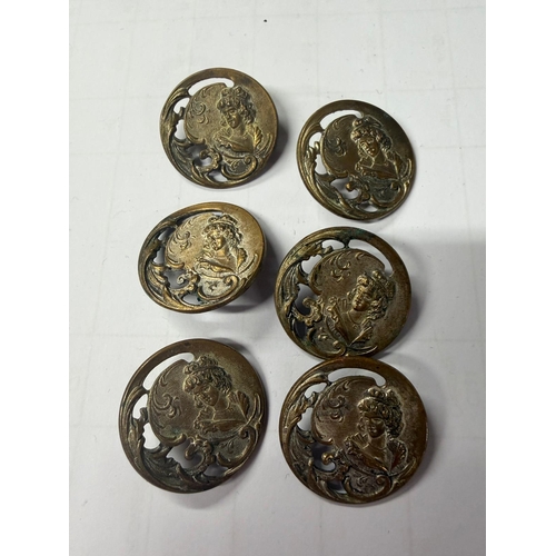 408 - 6 ART NOUVEAU BUTTONS
