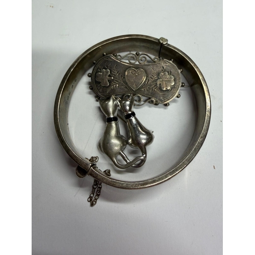 409 - SHM BRACELET AND 2 BROOCHES