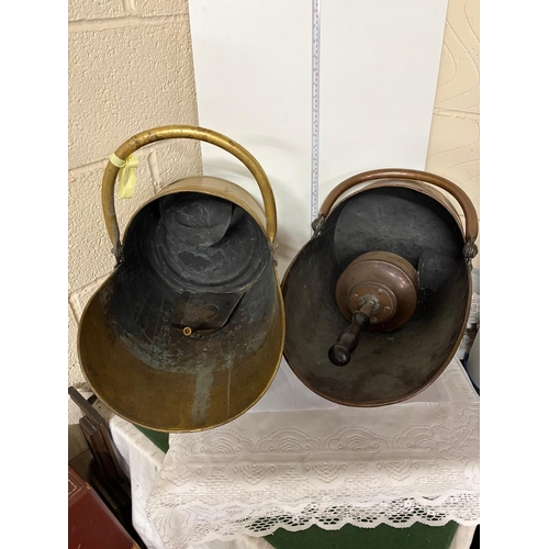 9 - 2 COAL SKUTTLES WITH SHOVELS