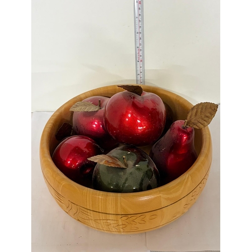 10 - WOODEN BOWL WITH FRUIT