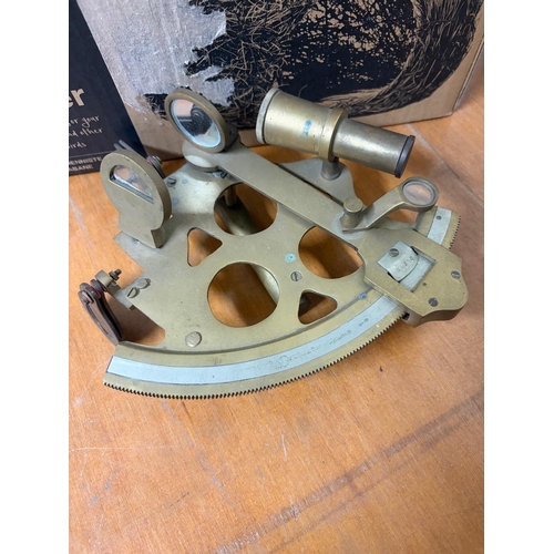 28 - VINTAGE BRASS NAUTICAL SEXTANT