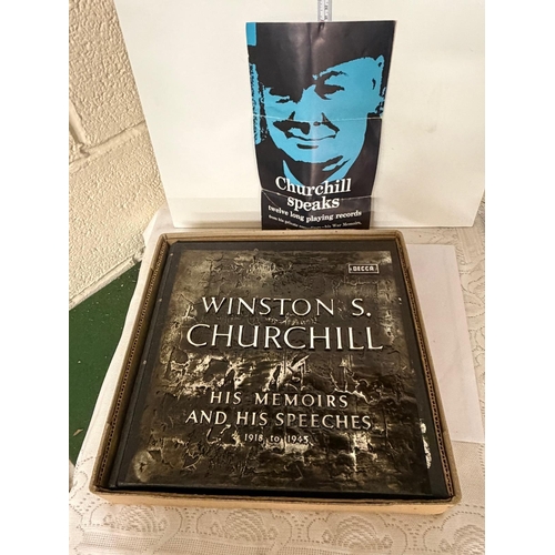 37 - DECCA WINSTON CHURCHILLS MEMORS AND SPEECHES RECORDS IN BOX 1918-1945