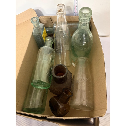 56 - BOX OLD BOTTLES