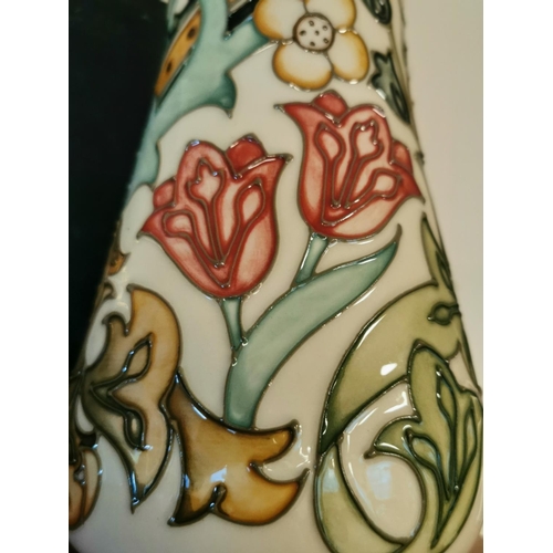 47 - Boxed Moorcroft Golden Lily Floral 'WM' Signed Vase - 30cm high