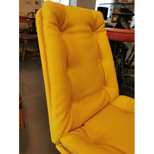 102 - Pair of Yellow Button-Back Retro Office Chairs