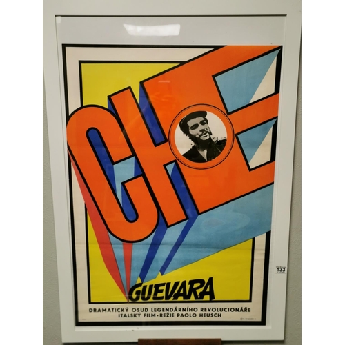 133 - Original 1971 Che Guevara Poster with Emiline Pankhurst framed quote