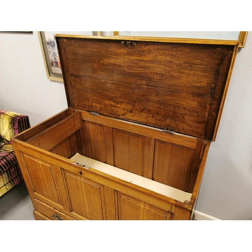 139 - Edwardian Oak Coffer/Blanket Box with Drawers to base