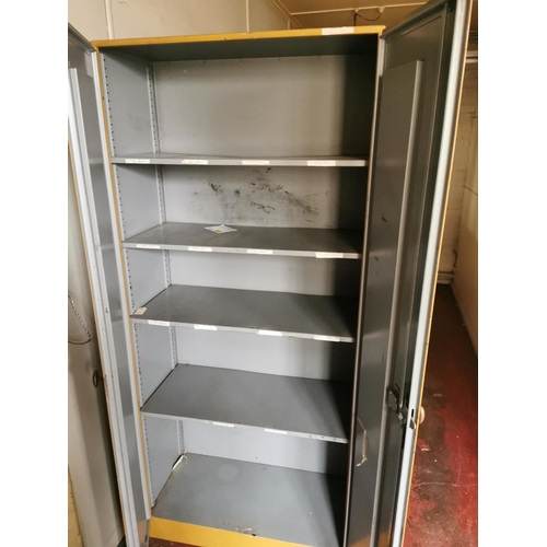 157 - Large Metallic Industrial Mustard Shelving Cabinet - COLLECTION NOTE