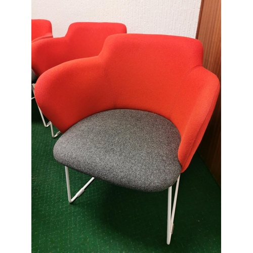 160 - Trio of Gresham Red & Grey Office Chairs - 64x61x79cm - COLLECTION NOTE