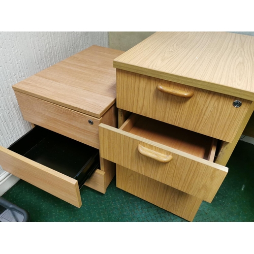 164 - Modern Office Desk & Pair of Drawers - Desk measures 161 x 118cm - COLLECTION NOTE