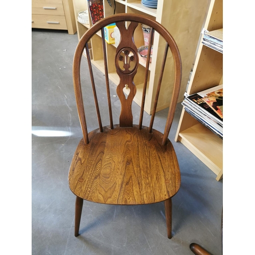 60 - Ercol Blonde Fleur De Lys Circular Table and 3 Chairs