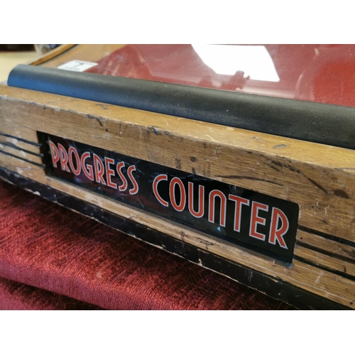 7 - 1930's Progress Counter Advertising Display Cabinet, H36cm x D38 x W46