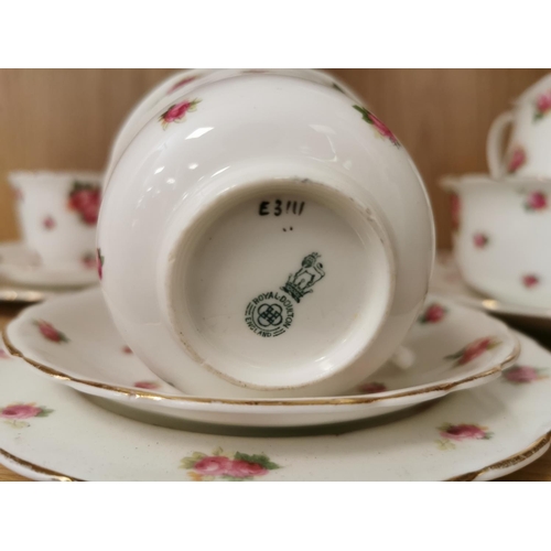 83 - 22 Piece 1920's Royal Doulton Pink Rose Tea Set