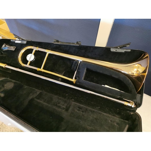 31 - Cased Japanese Yamaha YSL-445G Trombone Musical Instrument