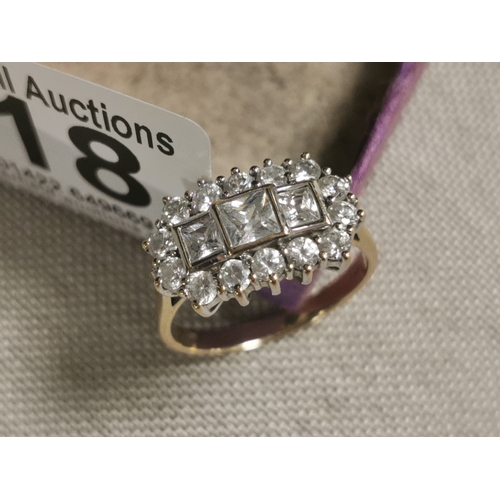 218 - 9ct Gold Dress Ring with C/Z Stones