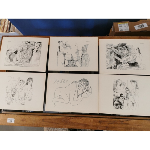 15 - Portfolio of 12 Picasso Erotic 'Playmen' Sketches