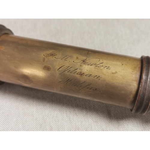 14 - Early Brass 2-Inch Refracting Telescope by TM Newton Optician of Halifax