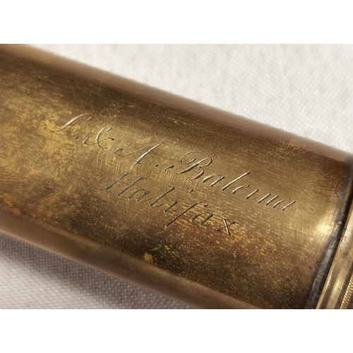 15 - Early Victorian Brass 2.5-Inch Refracting Telescope by Luigi (L&A) Balerna of Halifax