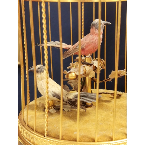 18 - Reuge Swiss Sainte-Croix Twin Songbirds Caged Automaton Music Box - 28cm high and in working order