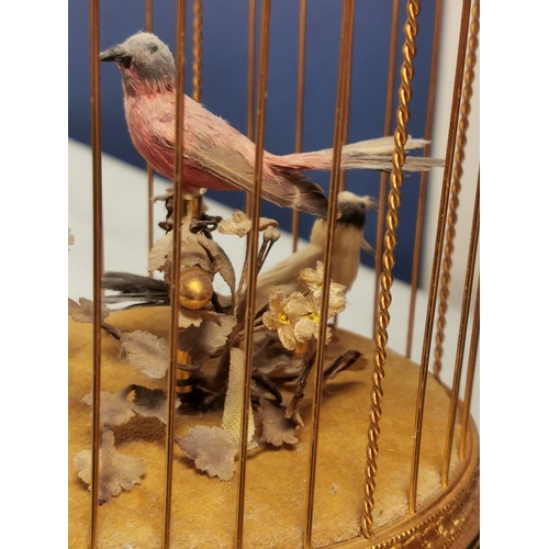 18 - Reuge Swiss Sainte-Croix Twin Songbirds Caged Automaton Music Box - 28cm high and in working order