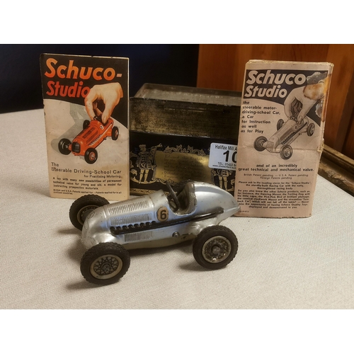 10 - Early Schuco Tin Plate Car Toy - 14 cm x 8 cm