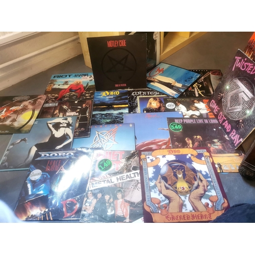 108 - Good Collection of 45 Varied 70's-80's Prog, Hard Rock & Metal Vinyl LP Records inc Rush, Ozzy Osbou... 