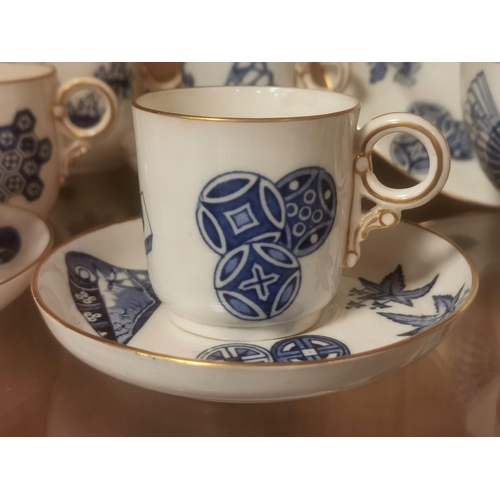 118 - Early 16pc Blue & White Royal Worcester Tea/Coffee Set