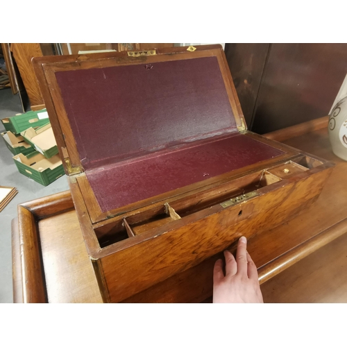 126 - Extended Antique Walnut Writing Box