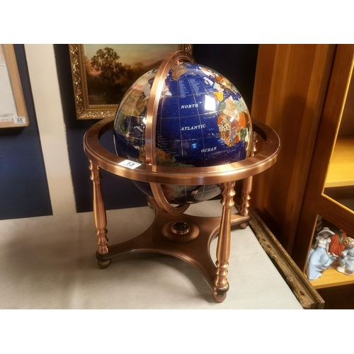 13 - Large Lapis Gemstone Globe - 51 cm High