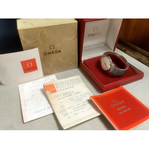 145 - 1980's Boxed Omega Wristwatch w/all paperwork