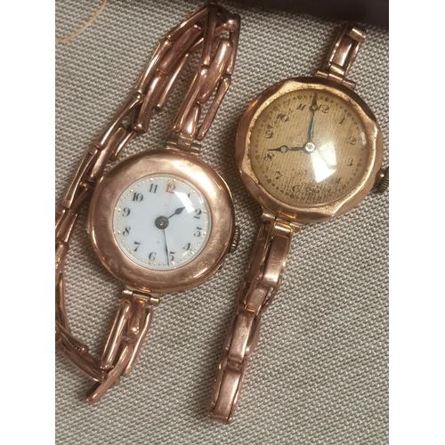 151 - Pair of Vintage Ladies 9ct Gold Bracelet Watches