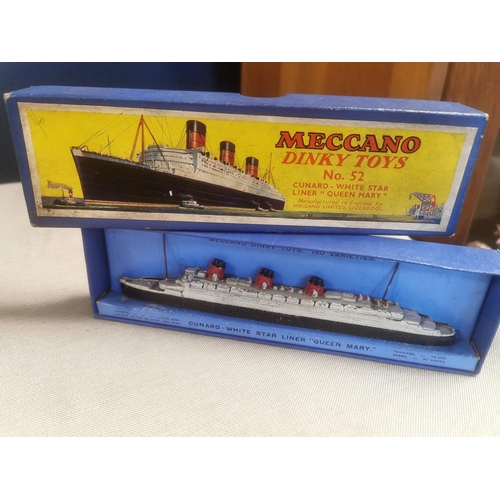 195 - Boxed Meccano Dinky No's 52 and 60h Cunard Liner & Singapore Flying Boat