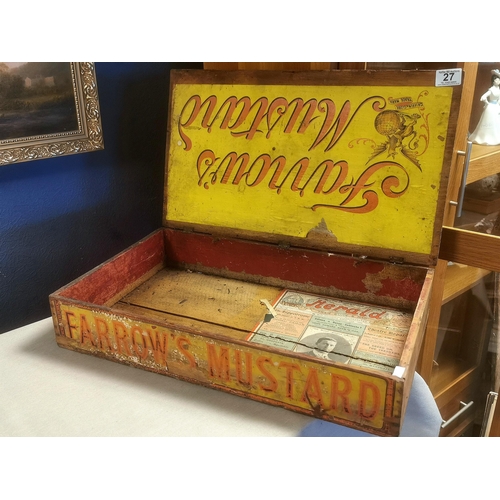 27 - Farrows Mustard Early Shop Front Advertising Box 55 cm x 32 cm