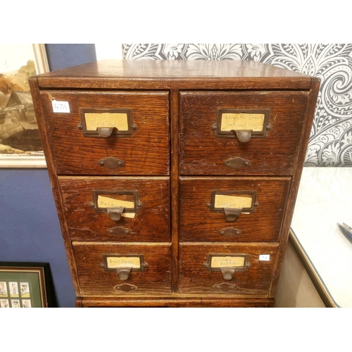 47a - Group of Six Vintage Card Index Library Drawers