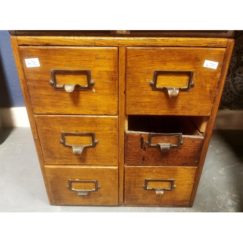 47c - Group of Six Vintage Card Index Library Drawers